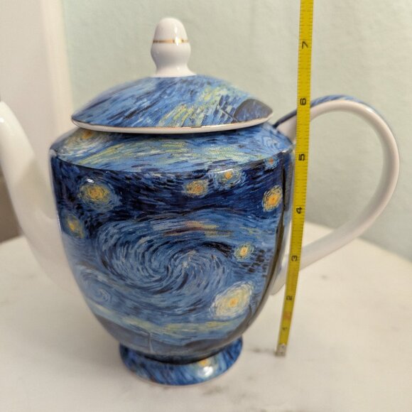 Starry Night Van Gogh  Grace Teaware Fine Porcelain Blue Teapot w/ Lid New - Picture 5 of 6